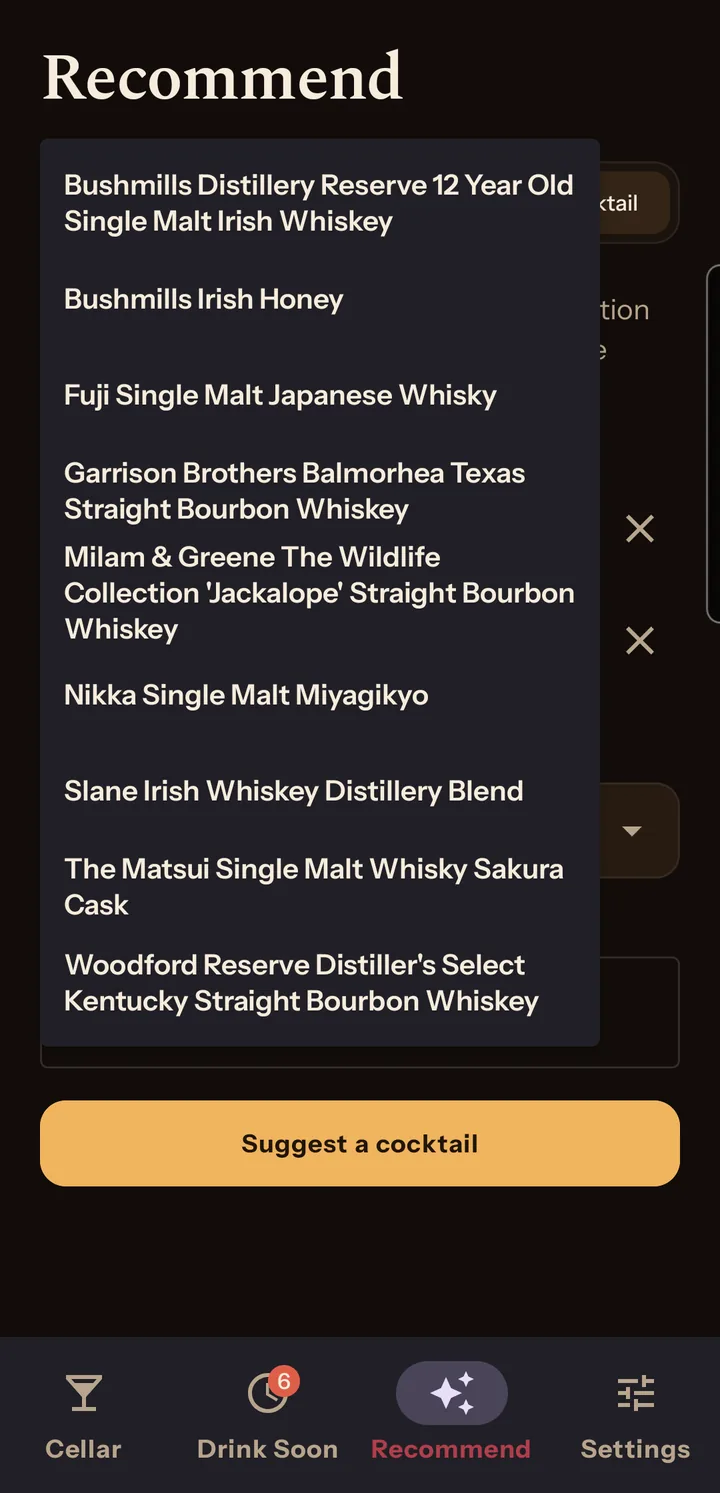 Picking a bottle